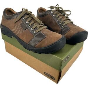 Men's Chocolate Brown Leather KEEN Austin Casual Oxford Shoes Sz 13 1007722